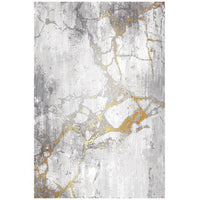 Tapis rectangle moderne gris avec arbre doré Sofa A