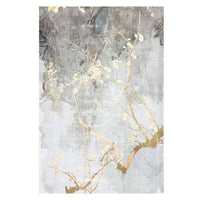 Tapis rectangle moderne gris avec arbre doré Sofa B