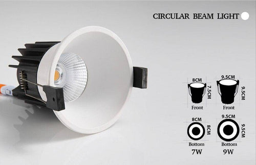 Spot encastré moderne avec plusieurs formes à LED