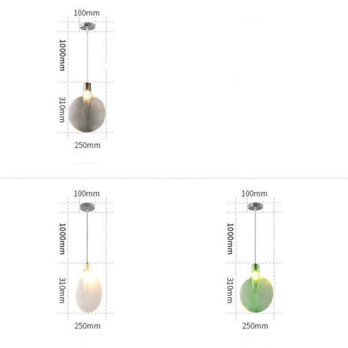 Suspension design disque en verre coloré à LED