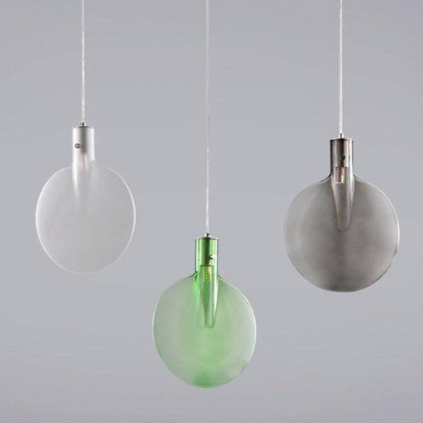 Suspension design disque en verre coloré à LED - vue 4 sur 6