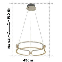 Lustre design à LED doré avec anneaux Pavia