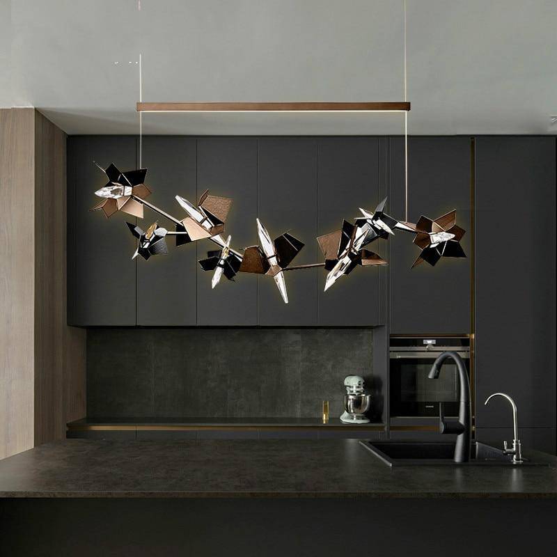 Lustre design moderne à plaques plates chromées Flate - vue 5 sur 6