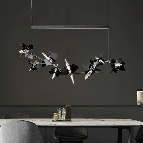 Lustre design moderne à plaques plates chromées Flate