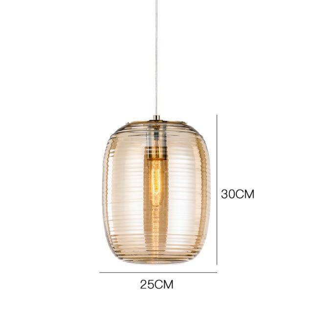 Suspension design à LED en verre stripe Loft - vue 4 sur 5