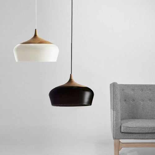 Suspension moderne en bois et métal Elina