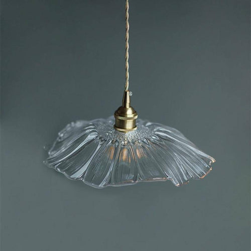 Suspension rétro à LED abat-jour en verre style japonais