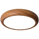 Plafonnier moderne LED rond imitation bois