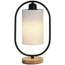 Lampe à poser moderne LED avec anneau et abat-jour tissu Nordic