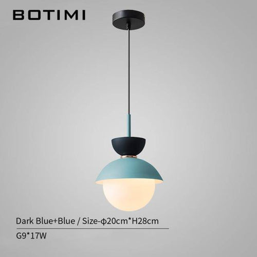 Suspension design à LED en verre et métal coloré Hang