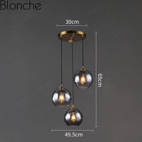Suspension design LED avec boule en verre fumé Loft