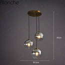 Suspension design LED avec boule en verre fumé Loft