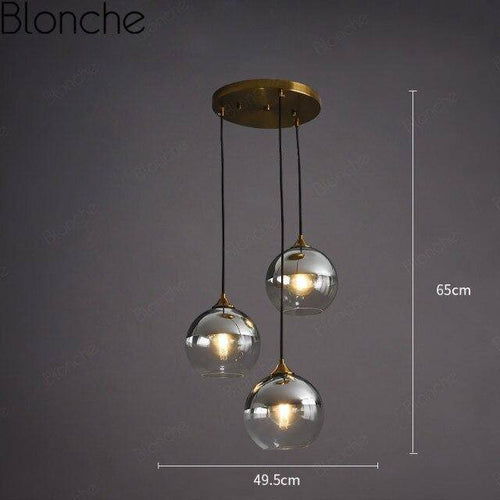 Suspension design LED avec boule en verre fumé Loft