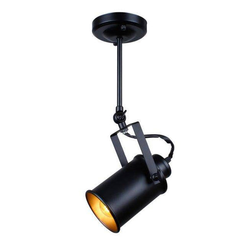 Spot moderne à LED cylindre en métal noir style Caméra