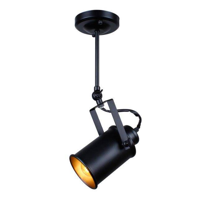 Spot moderne à LED cylindre en métal noir style Caméra - vue 7 sur 8