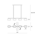 Suspension design LED avec plusieurs abat-jours blancs Coffee