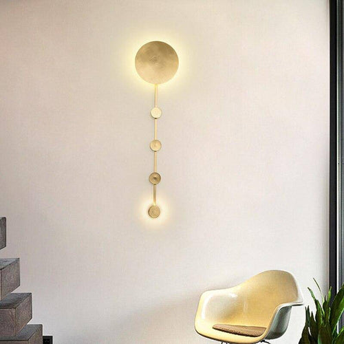 Applique murale design LED dorée avec disque style Shining
