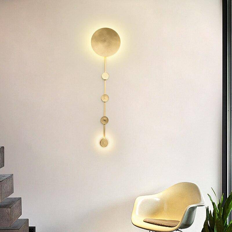 Applique murale design LED dorée avec disque style Shining - vue 4 sur 5