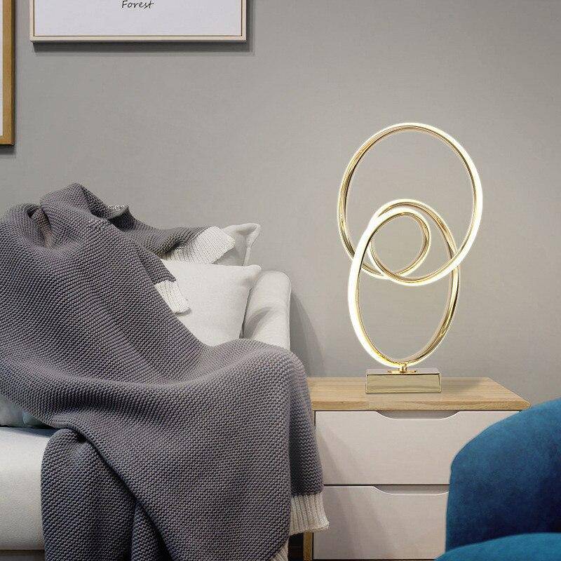 Chambre de chevet design moderne LED en spirale dorée Art - vue 5 sur 6