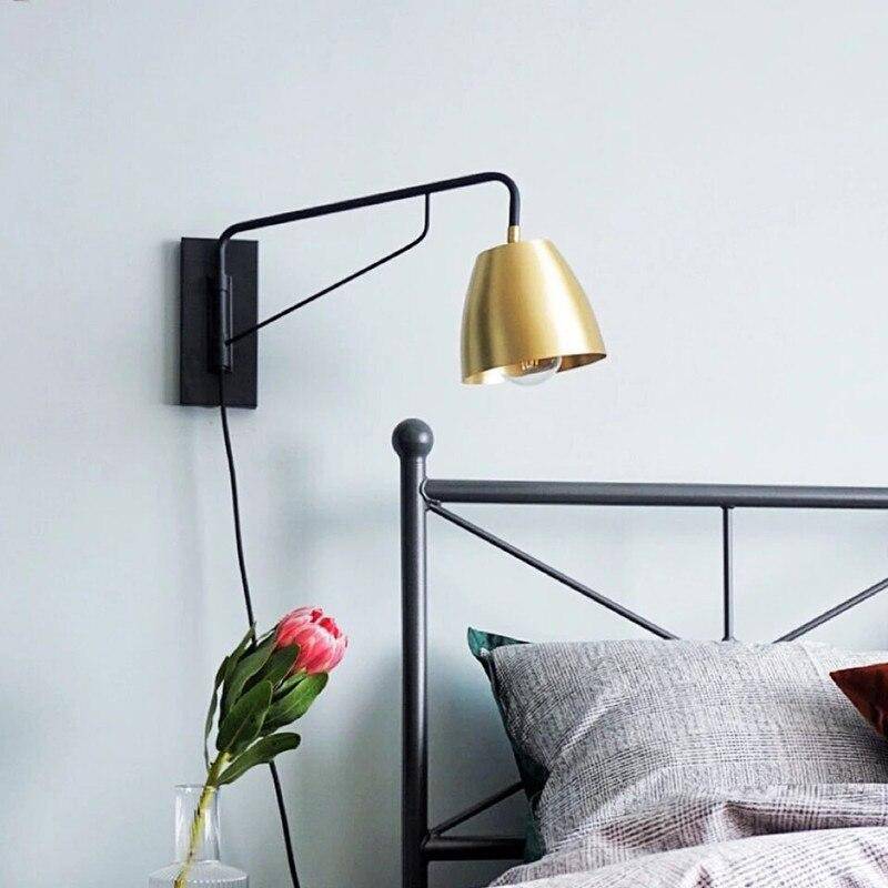 Applique murale LED avec abat-jour arrondi cuivré style Loft - vue 3 sur 3