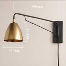 Applique murale LED avec abat-jour arrondi cuivré style Loft