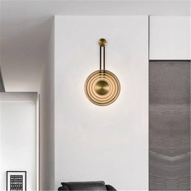 Applique murale design à LED dorée arrondie style Shining - vue 3 sur 4