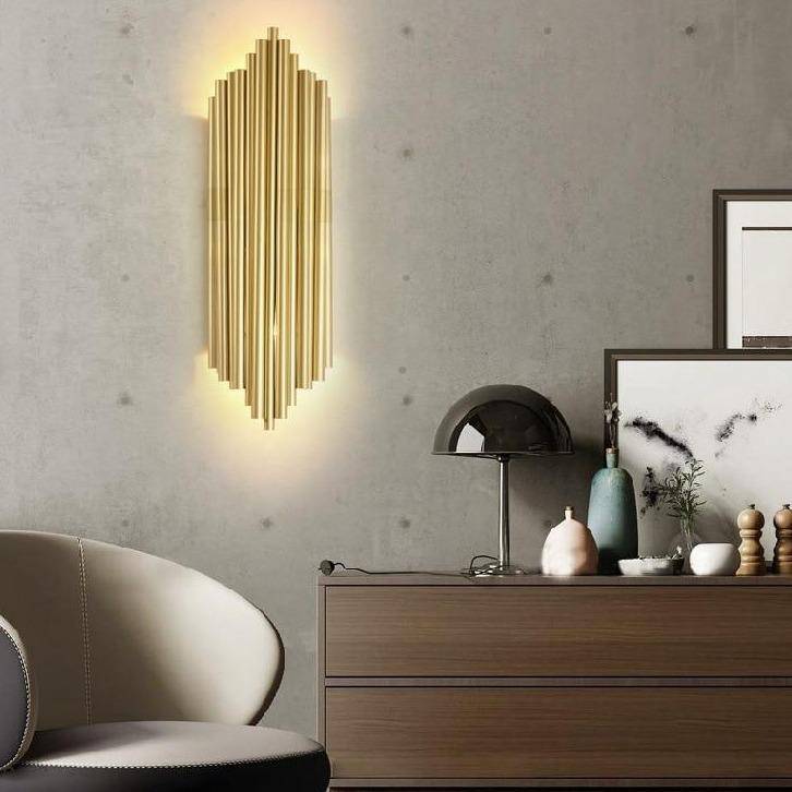 Applique murale design LED en métal doré style Shining
