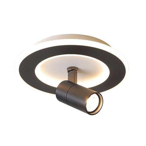 Plafonnier circulaire LED en métal noir Mosko