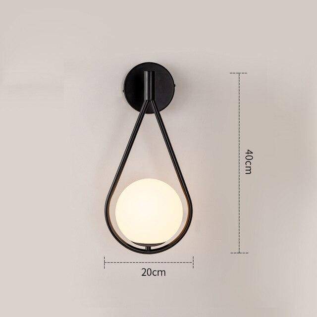 Applique murale design LED doré avec boule blanche Sconce - vue 7 sur 7