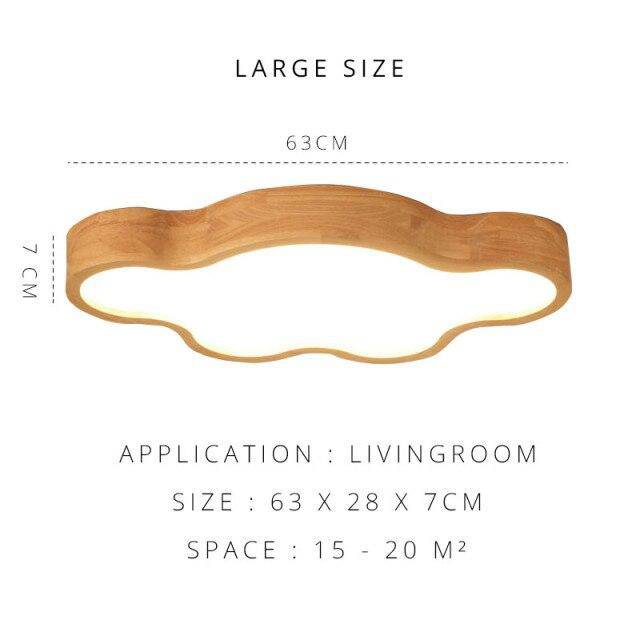 Plafonnier moderne à LED style nuage en bois - vue 5 sur 7