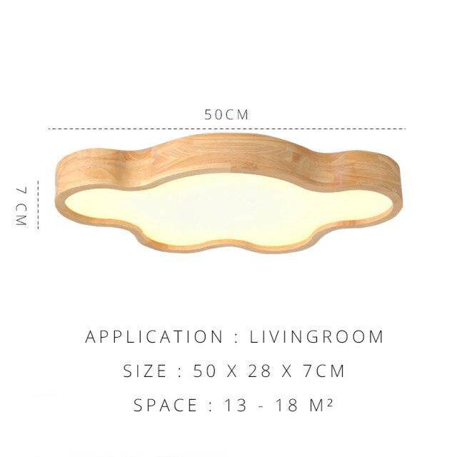 Plafonnier moderne à LED style nuage en bois - vue 7 sur 7