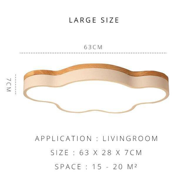 Plafonnier moderne à LED style nuage en bois - vue 6 sur 7