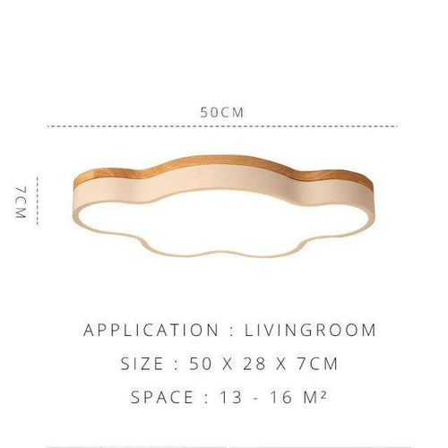 Plafonnier moderne à LED style nuage en bois