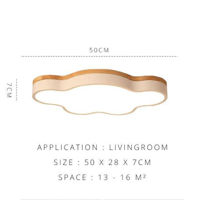 Plafonnier moderne à LED style nuage en bois - vue 4 sur 7