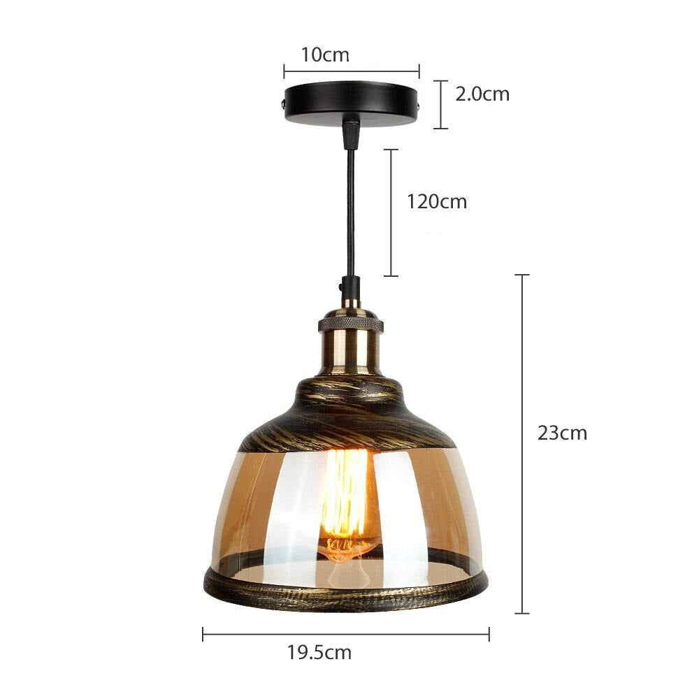 Suspension LED vintage avec abat-jour en verre fumé Palezzi - vue 5 sur 4