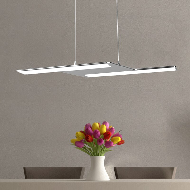 Suspension moderne LED en zig zag argenté Maya - vue 5 sur 7