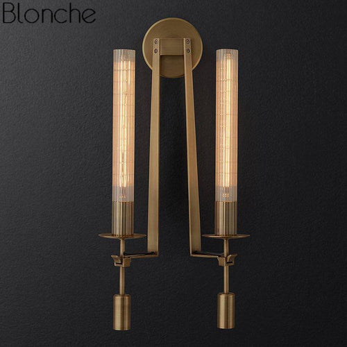 Applique murale retro LED avec abat-jour cylindre style Bronze
