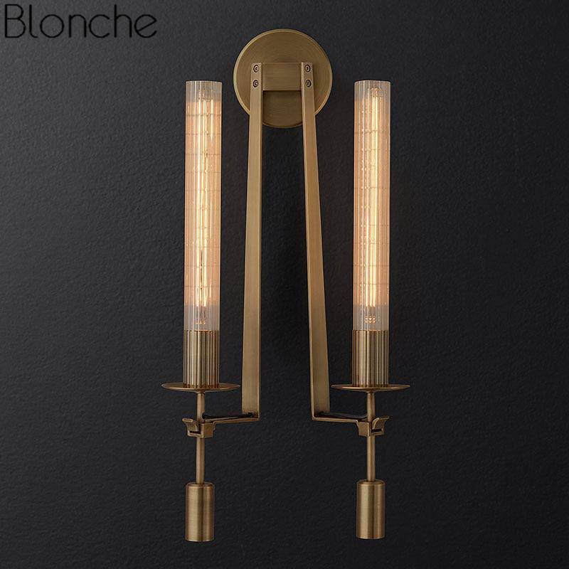 Applique murale retro LED avec abat-jour cylindre style Bronze - vue 4 sur 8