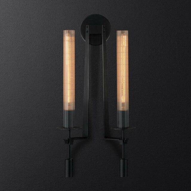 Applique murale retro LED avec abat-jour cylindre style Bronze - vue 7 sur 8