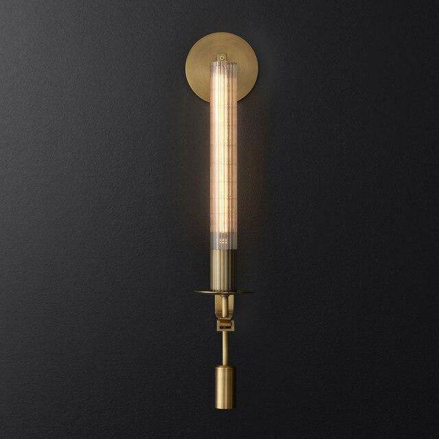 Applique murale retro LED avec abat-jour cylindre style Bronze - vue 5 sur 8