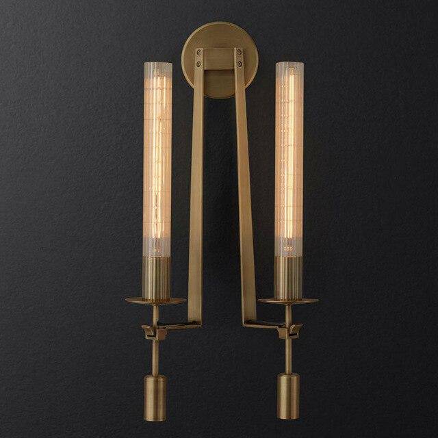 Applique murale retro LED avec abat-jour cylindre style Bronze - vue 6 sur 8