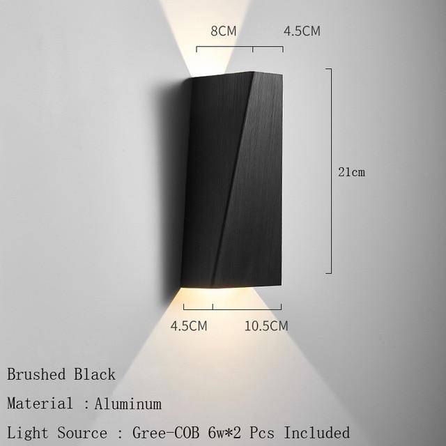 Applique murale design à LED en métal brossé style géométrique - vue 14 sur 18