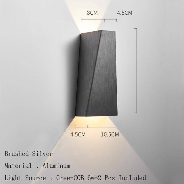 Applique murale design à LED en métal brossé style géométrique - vue 16 sur 18