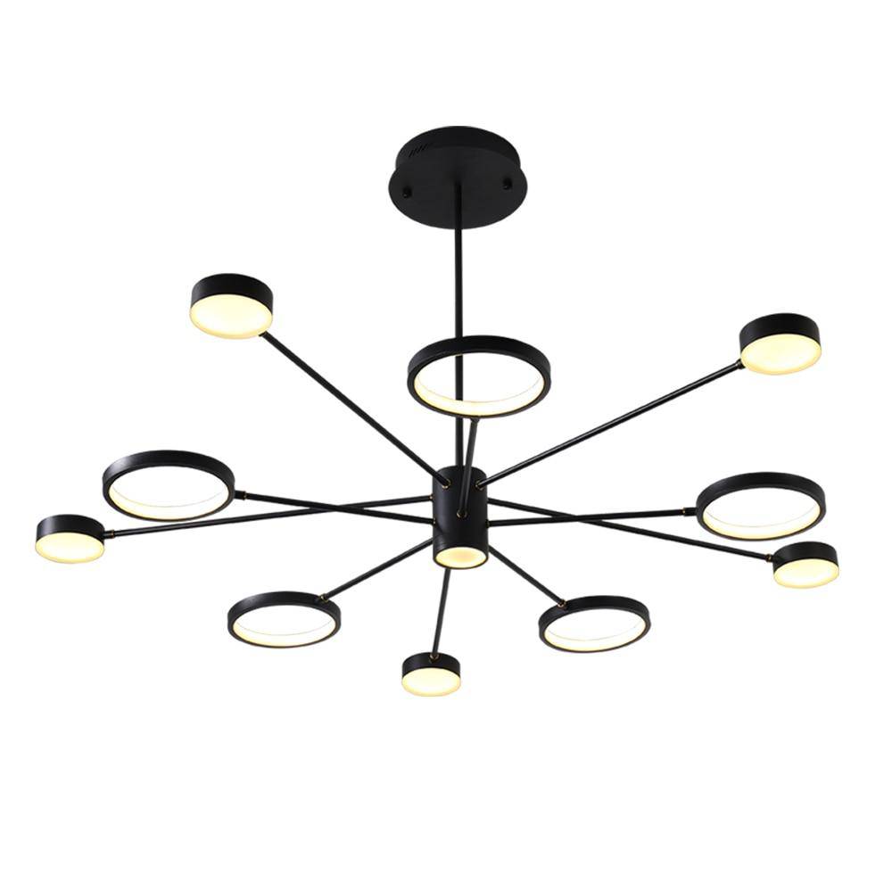 Lustre design LED avec plusieurs lampes noires Creative - vue 10 sur 10
