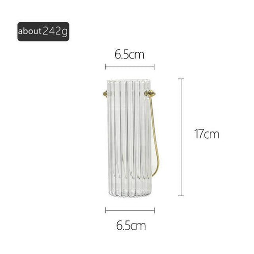 Vase moderne transparent style striped Glass