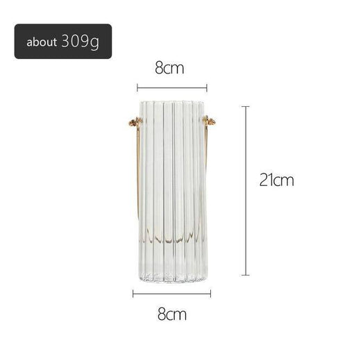Vase moderne transparent style striped Glass