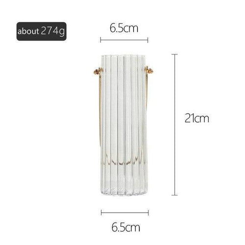 Vase moderne transparent style striped Glass