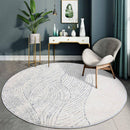 Tapis moderne rond blanc et rayé Floor