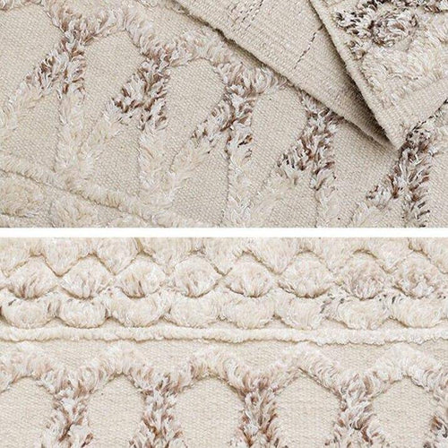 Tapis indien rectangle en laine fait à la main avec franges Woven