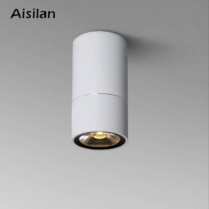 Spot moderne LED rond avec trait fin argenté Loft - vue 3 sur 4
